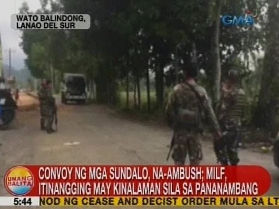 UB: Convoy ng mga sundalo sa Lanao Del Sur, na-ambush