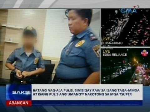 Batang nag-ala pulis, binibigay raw sa isang taga-MMDA at isang pulis ang umano'y nakotong