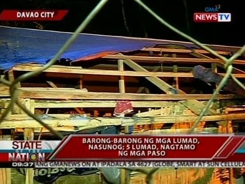 SONA: Barong-barong ng mga lumad, nasunog; 5 lumad, nagtamo ng mga paso