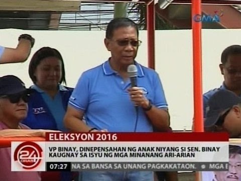 VP Binay, dinepensahan ng anak niyang si Sen. Binay kaugnay sa isyu ng mga minanang ari-arian