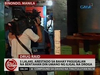 24 Oras: 5 lalaki, arestado sa bahay pasugalan na bentahan din umano ng iligal na droga