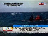 BT: 3 patay sa lumubog na lantsa