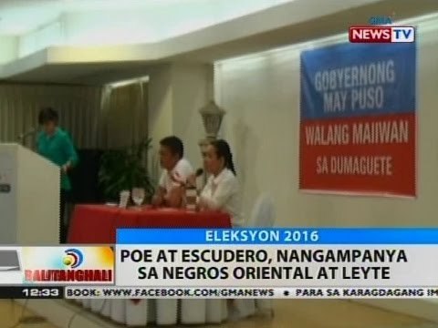 BT: Poe at Escudero, nangampanya sa Negros Oriental