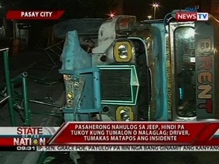 Pasaherong nahulog sa jeep, hindi pa tukoy kung tumalon o nalaglag; driver, tumakas