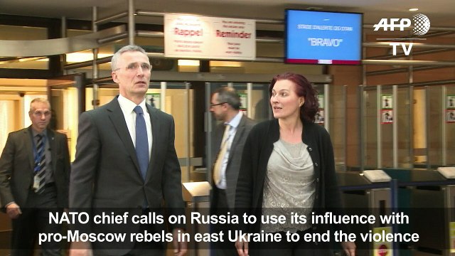 NATO head urges Russia to help end violence in Ukraine