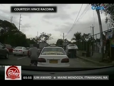 24 Oras: Pasahero ng taxi, nabiktima ng snatcher ng cellphone
