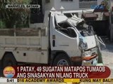UB: 1 patay, 49 sugatan matapos tumaob ang sinasakayan nilang truck sa Mariveles, Bataan