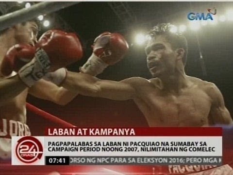 Pagpapalabas ng laban ni Pacquiao sa Pilipinas, inaalam ng Comelec kung labag sa Fair Elections Act