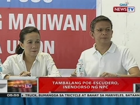 QRT: Tambalang Poe-Escudero, inendorso ng NPC