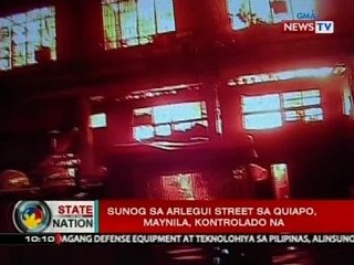 SONA: Sunog sa Alergui Street sa Quiapo, Maynila, kontrolado na