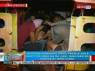 Grupong hinarang dahil pagala-gala kahit dis-oras na ng gabi, nakunan ng icepick at marijuana
