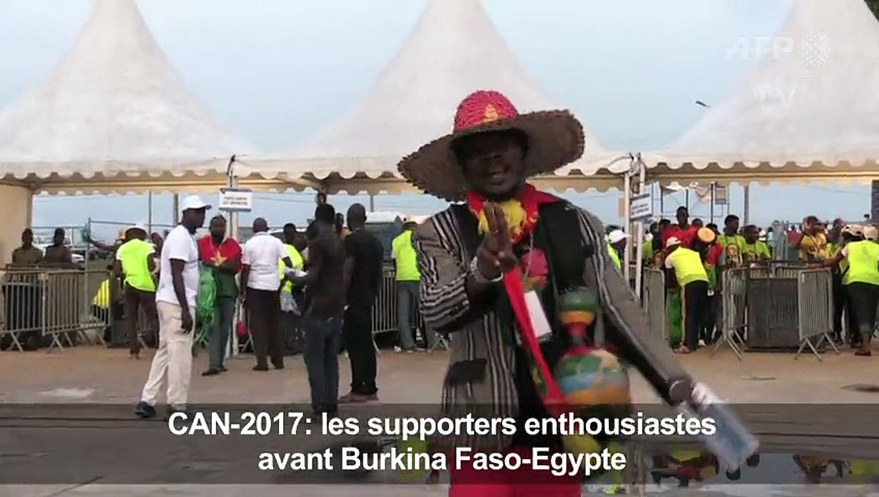 CAN-2017: les supporters enthousiastes avant Burkina Faso-Egypte