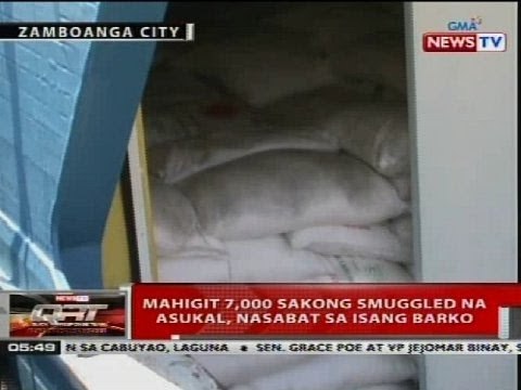 QRT: Mahigit 7,000 sakong smuggled na asukal, nasabat sa isang barko