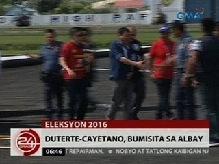 24 Oras: Duterte-Cayetano, bumisita sa Albay