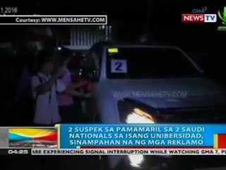 2 suspek sa pamamaril sa 2 Saudi nationals sa isang unibersidad, sinampahan na ng mga reklamo