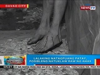 Lalaking natagpuang patay sa kanyang bahay sa Davao City, posibleng natuklaw raw ng ahas