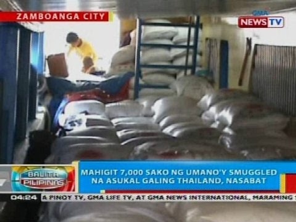 BP: Mahigit 7,000 sako ng umano'y smuggled na asukal galing Thailand, nasabat sa Zamboanga City