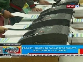 BP: Pag-iisyu ng resibo pagkatapos bumoto, iniutos ng SC sa Comelec