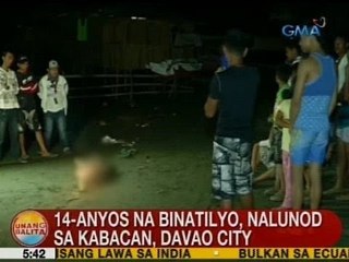 UB: 14-anyos na binatilyo, nalunod sa Kabacan, Davao City