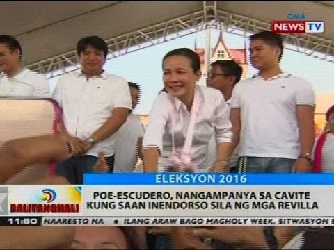 BT: Poe-Escudero, nangampanya sa Cavite kung saan inendorso sila ng mga Revilla