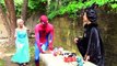 Spiderman & Elsa vs Joker giant gummy hand & gummy tongues funny superhero IRL