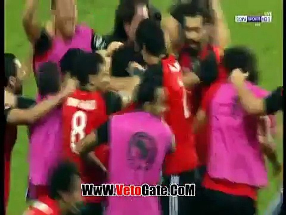 فرحة جنونيه من لاعبى منتخب مصر عقب التأهل الصعب لنهائى امم افريقيا 2017