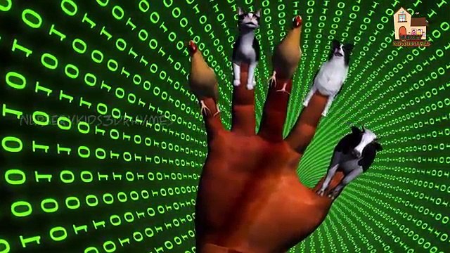 палец семья nursery английский детский рифмы в 3D | собака нападает на корову