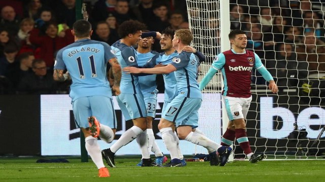 أهداف مباراة وست هام يونايتد 0 - 4 مانشستر سيتي الدوري الإنجليزي .