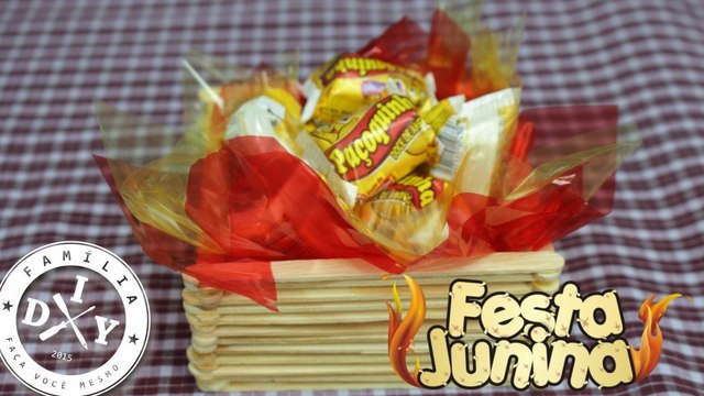 DECORAÇÃO FESTA JUNINA - FOGUEIRA PORTA DOCES - FAMÍLIA DIY