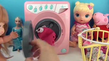 Toy Washing Machine for Frozen Elsa & Baby Alive Doll & Peppa Pig Dress up Toy for Kids