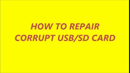 HOW TO FIX/REPAIR CORRUPTED USB SD CARD IN URDU HINDI