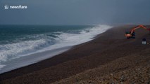 Storm Doris approches Portland, UK