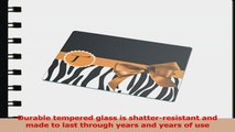 Rikki Knight Letter  T  Orange Zebra Bow Monogram Large Glass Cutting Board 79c495ce