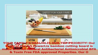 PowerLix Best ORGANIC Bamboo Wood Cutting Board Kitchen Chopping Board with Deep Drip 71935e44