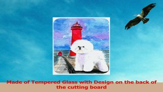 Carolines Treasures Lighthouse with Bichon Frise Glass Cutting Board Large Multicolor 9f9ea774