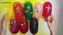 9 WET BALLOONS COMPILATION FUNNY FACES WATER BALLOON FINGER SONG TOP LEARN COLOURS COLLECTION