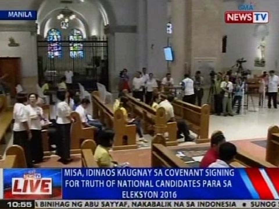 Misa, idinaos kaugnay sa covenant signing for truth of national candidates para sa Eleksyon 2016