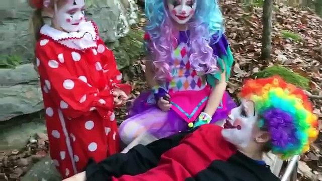 Princess Ella escapes from being kidnapped by the killer creepy clown in the woods. Part 2