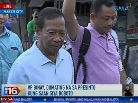 Eleksyon 2016: VP binay, dumating na sa presinto kung saan siya boboto