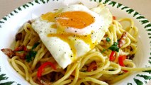 BACON & EGGS SPAGHETTI FOR COLLEGE STUDENTS