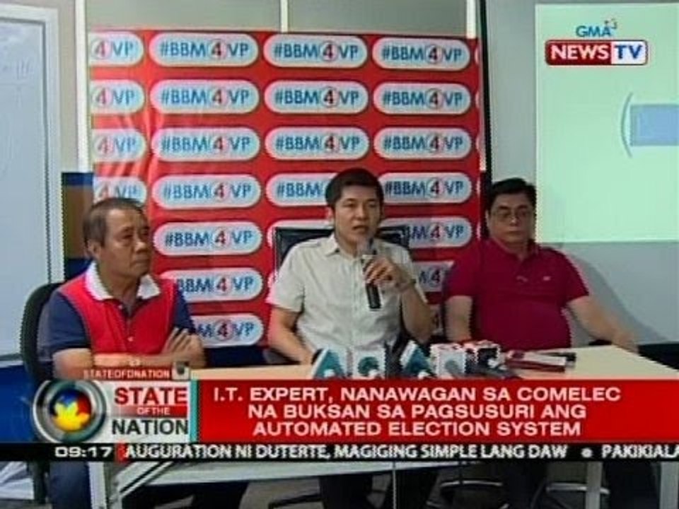 SONA: IT expert, nanawagan sa Comelec na buksan sa pagsusuri ang automated election system