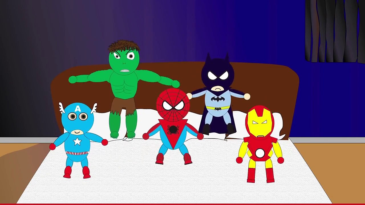 5 Little Monkeys Jumping on the bed - Super Heroes version! | Kids Songs