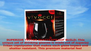 Vivocci Unbreakable Plastic Stemless Wine Glasses 20 oz  100 Tritan Heavy Base  611514c2