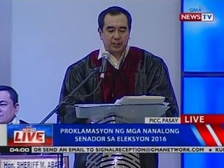 NTVL: Proklamasyon ng mga nanalong senador sa eleksyon 2016