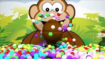 Jungle Monkey Ball Pit 3D Animation Learning Colours With Surprise Eggs for Kids & Toddlers