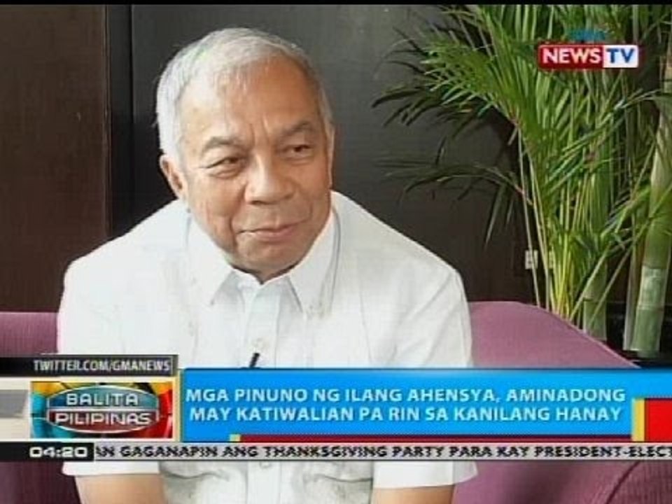 Mga pinuno ng ilang ahensya, aminadong may katiwalian pa rin sa kanilang hanay