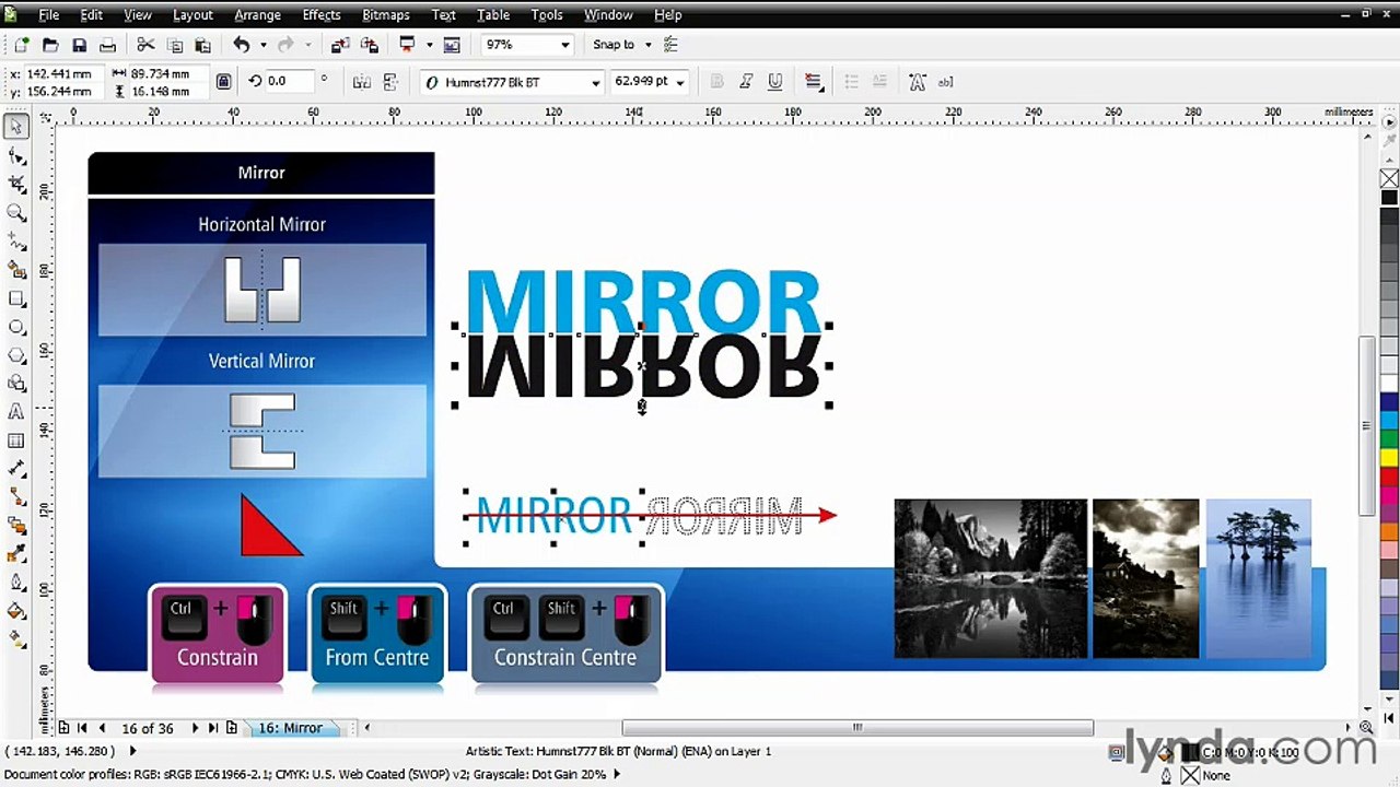CorelDRAW Essential Training – Mirroring objects