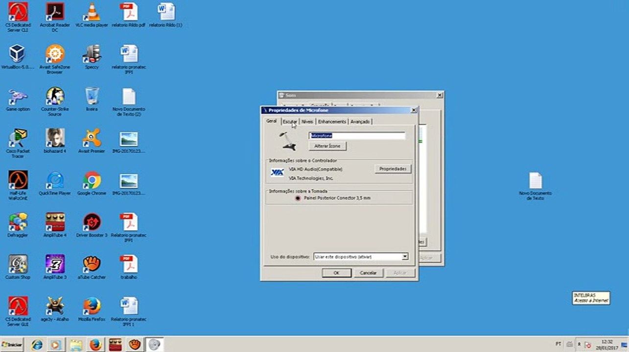 Como ativar microfone do headset - windows 7