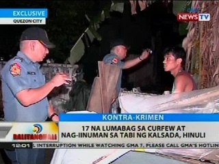 17 na lumabag sa curfew at nag-iinuman sa tabi ng kalsada, hinuli