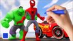 DISNEY PIXAR CARS MCQUEEN RED + Spiderman & HULK + Finger Family Wheels On The Bus Nursery Rhymes